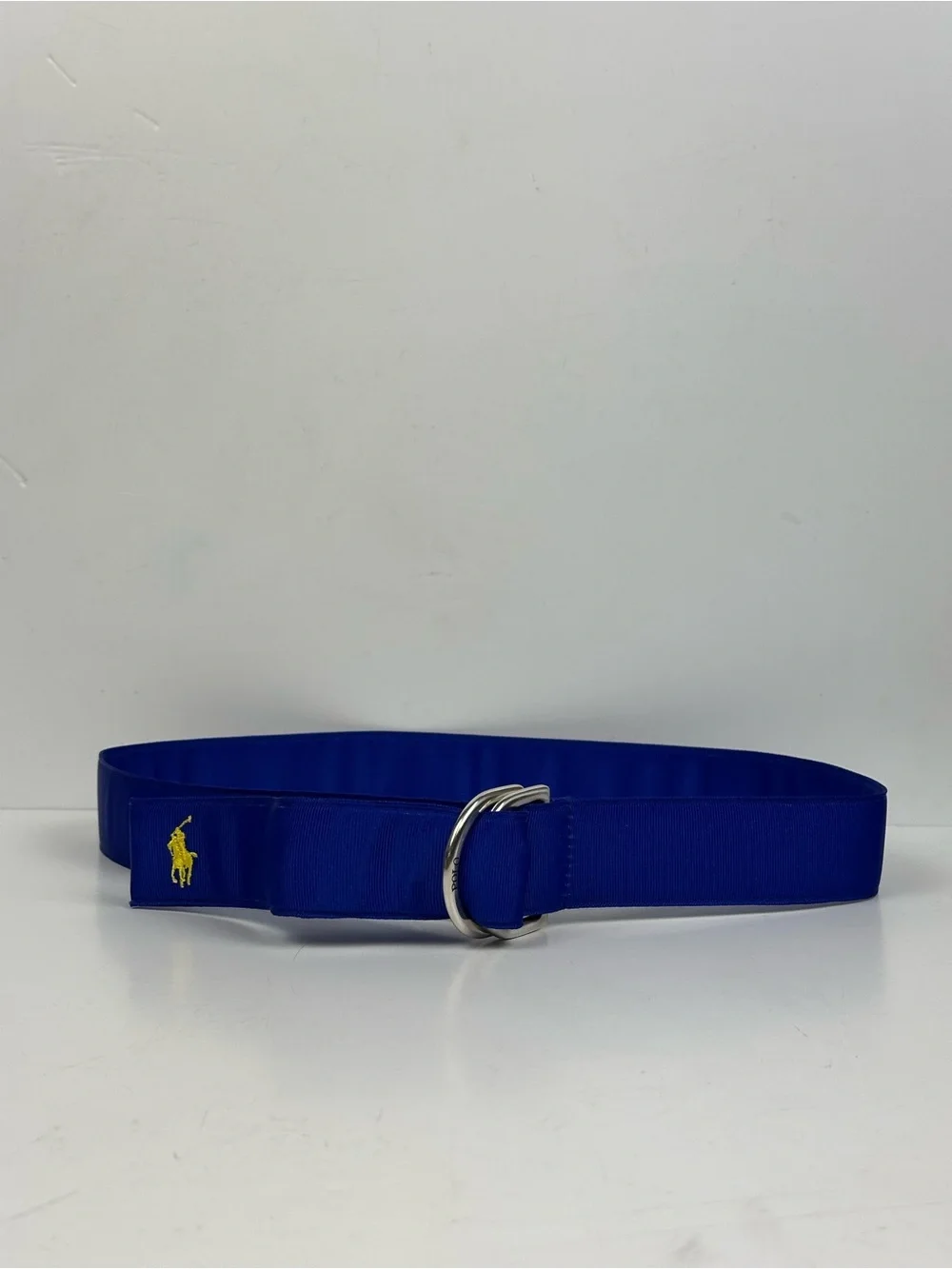 Polo by Ralph Lauren Royal Blue D-Ring Belt with Yellow Logo
